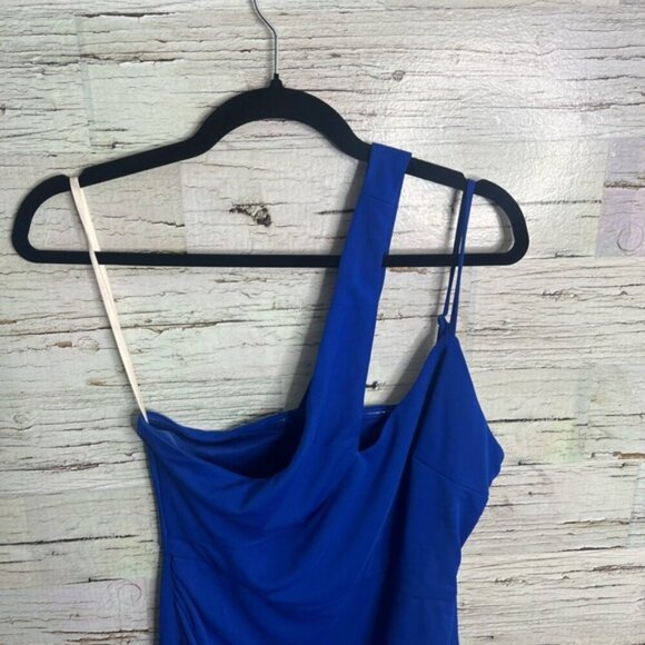 BCBGeneration blue one shoulder dress NWT size 8 - Picture 3 of 8